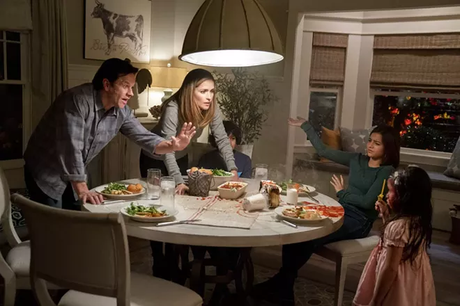 This image released by Paramount Pictures shows Mark Wahlberg, from left, Rose Byrne, Gustavo Quiroz, Isabela Moner, and Julianna Gamiz in a scene from "Instant Family." - HOPPER STONE/PARAMOUNT PICTURES VIA AP