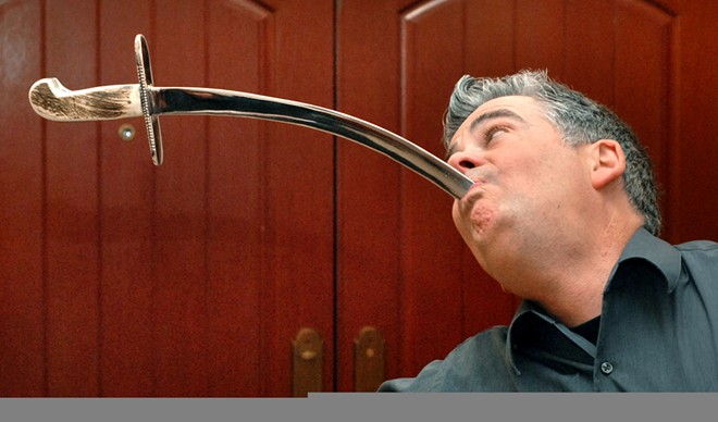 Really hard to swallow: Man will attempt to swallow a world-record 11 swords Saturday in Moscow