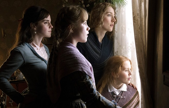 This image released by Sony Pictures shows, Emma Watson, from left, Florence Pugh, Saoirse Ronan and Eliza Scanlen in a scene from "Little Women." On Monday, Jan. 13, Pugh was nominated for an Oscar for best supporting actress for her role in the film. - WILSON WEBB/SONY PICTURES VIA AP