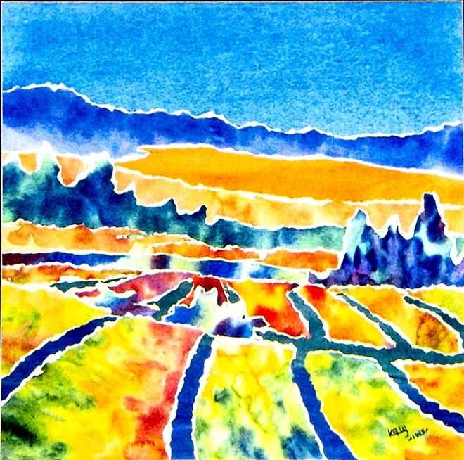 Moscow painter captures rolling hills in watercolors