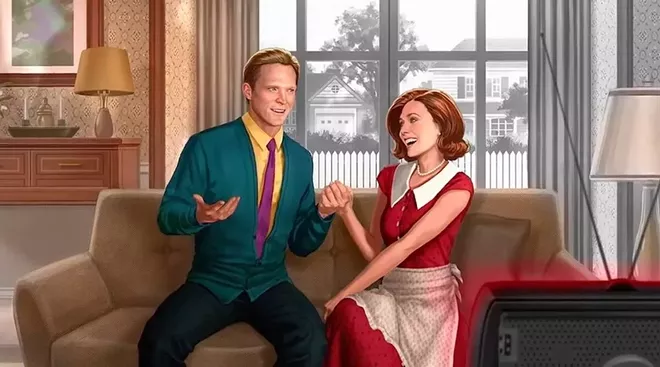 Elizabeth Olsen and Paul Bettany reprise their superhero roles in the Disney+ show "WandaVision." - MARVEL STUDIOS