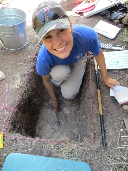 Katrina Eichner, assistant professor of anthropology at University of Idaho, at a field site in Fort Davis, Texas. - KATRINA EICHNER