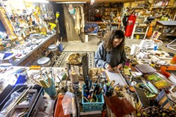 Jameton works on a miniature piece at her home studio in Asotin.