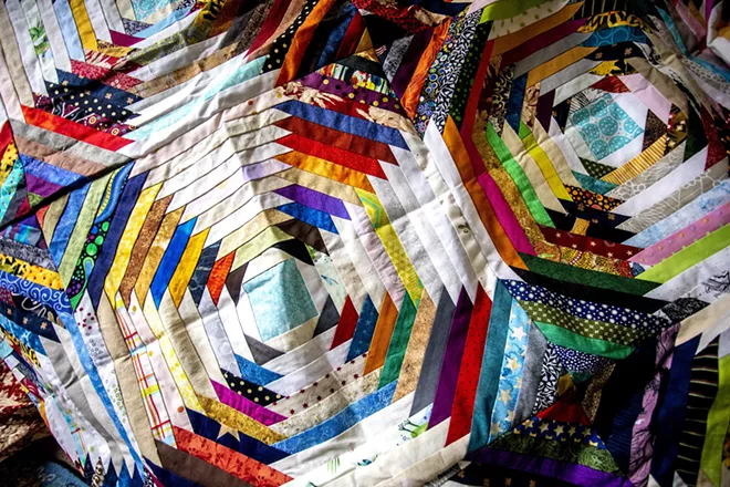 The quilt Kendrick has been working on for eight years — her longest such endeavor — is pictured at her Lewiston home. The quilt is not finished yet. - AUGUST FRANK/INLAND 360