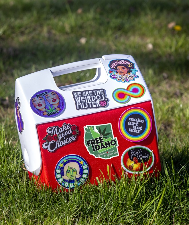 Enter our contest for a chance to win this cooler and a pack of stickers designed by Lewiston artist Jaymee Laws. Just tell us what your favorite regional festival is, and why. - AUGUST FRANK PHOTO ILLUSTRATION