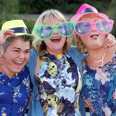 These ladies having a great time at my son's wedding at The Water's Edge&nbsp;in Orofino. Photo taken July 15 by Mary Hayward of Clarkston.
