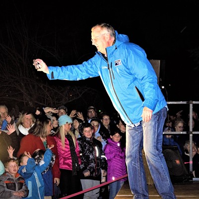 Keith Havens was taking video of the large crowd while at Locomotive Park for the lightening of the trees, November 18, 2017. Mary Hayward of Clarkston captured this shot.