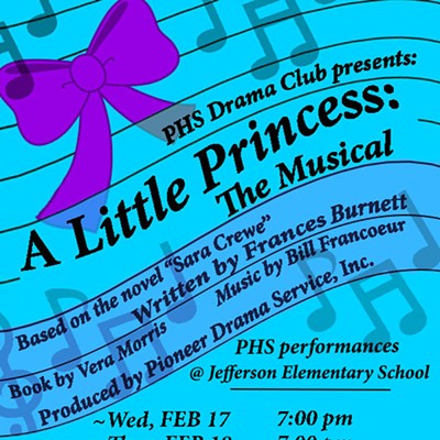 The Pullman High School Drama Club will be performing "A Little Princess: The Musical" produced by special arrangement with Pioneer Drama Service, Inc., script by Vera Morris, with music and lyrics by Bill Francoeur. The musical is based on the novel "Sara Crewe" written by Frances Hodgson Burnett where a wealthy girl living with her father in India is sent to a boarding school in England. When she loses her inheritance, Sara is forced to become a servant at the school. Artist: Kylie Yoshakawa.