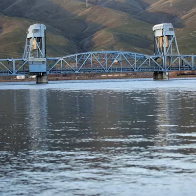 The blue bridge between Lewiston and Clarkston