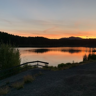 Deep orange sunset at Spring Valley Reservoir, August 8th, 2020.
