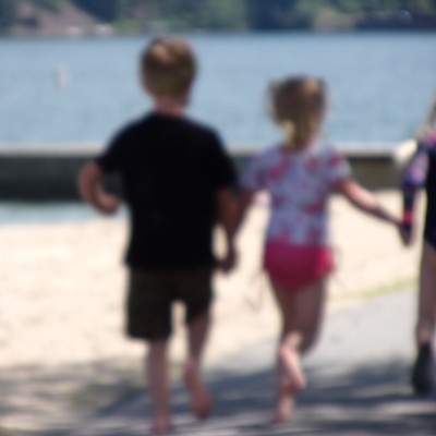 I was sad at first that this photo of kids running in the park in Sandpoint came out so blurry, but everytime I look at it I still feel the joy of being that age. Shot last June.