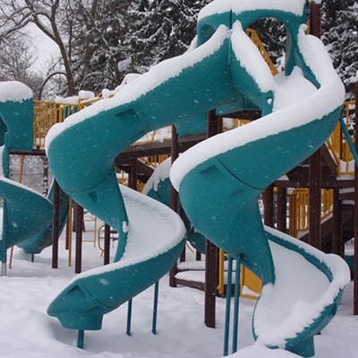 Just love any color I can find in the winter. These are the slides at the Moscow fairgrounds park taken Dec. 29th.