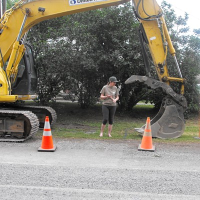 June 2, 2022, in front of our house
Photo by my husband
I'm Pamela Schmidt-Emrey in the picture
We've been having fun watching the roadwork being done :)