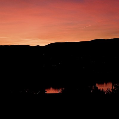 Sunset reflects on the Snake river from our deck in the Elks addition in Lewiston on 7/10/22.
