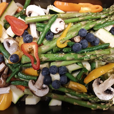 Fresh vegetables about to be roasted