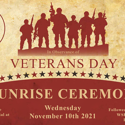 WSU Sunrise Ceremony in Observance of Veteran's Day