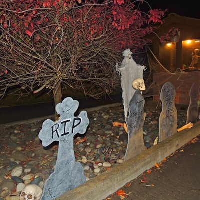 This image of the entrance to the Hells Gate State Park Haunted Campground Trunk & Treat event was taken by Leif Hoffmann (Clarkston, WA) on Saturday, Oct. 23, 2021 while visiting with family. As can be noticed to the right of photo, ghosts & ghouls do not have to do without their daily dose of the Lewiston Tribune.