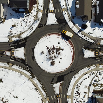 Yellow Truck in Moscow Traffic Circle