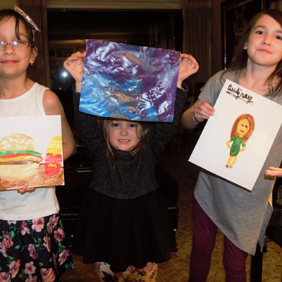 Our granddaughters, Audjrey, Lindsay and Lila, were proud to show off their beautiful painting masterpieces that they did. Taken by Mary Hayward in her home in Clarkston March 26, 2018.