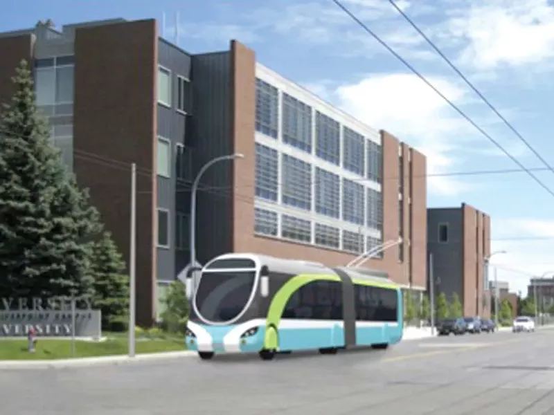 A computer model of what Spokane's trolley could look like