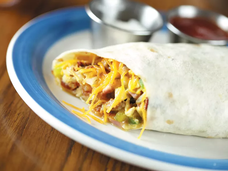 A giant breakfast burrito from Kalico Kitchen was our first encounter of the day. - YOUNG KWAK