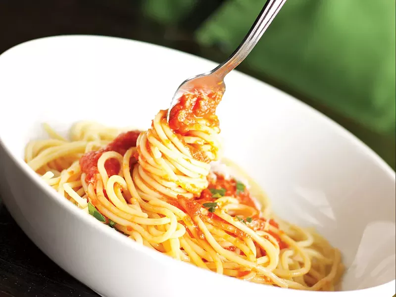A plate of spaghetti from Italia Trattoria - YOUNG KWAK