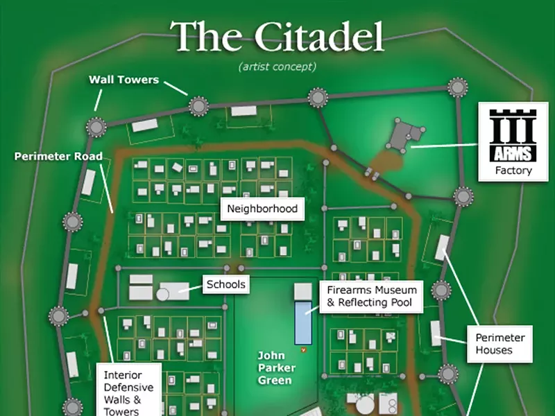 A portion of an artist's rendering of the proposed Citadel, from the organizers' website