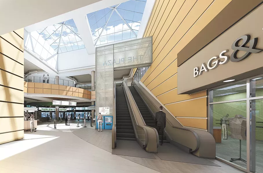 A rendering of proposed first-floor retail in the Plaza. - ALSC ARCHITECTS