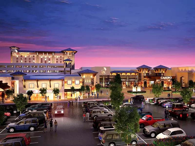 A rendering of the Spokane Tribe’s proposed casino.