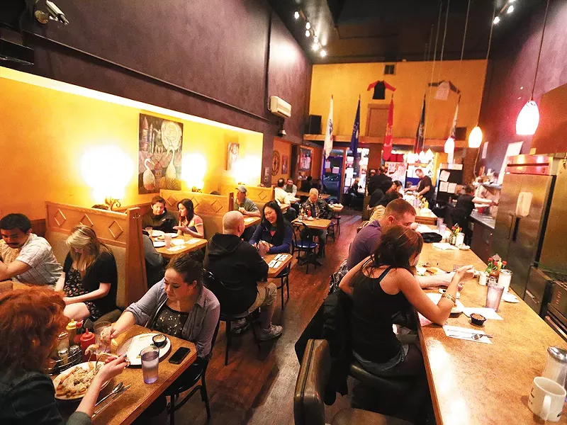 A typical weekend night at the Satellite Diner, one of downtown Spokane\'s late-night favorites. - YOUNG KWAK