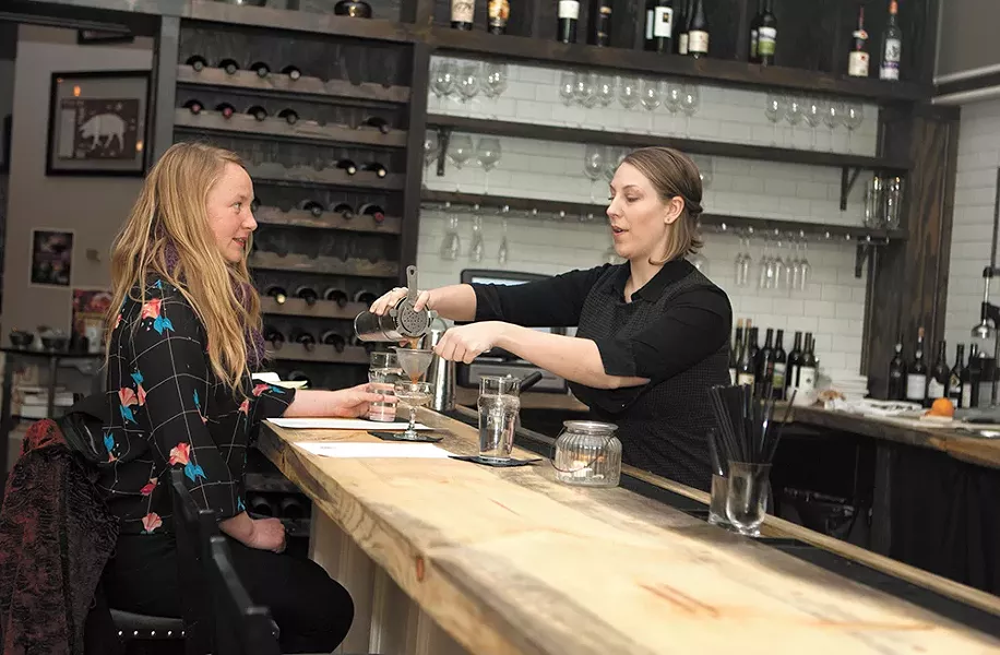 Bartender Amanda Pankratz serves up classic cocktails at Butcher Bar. - MEGHAN KIRK