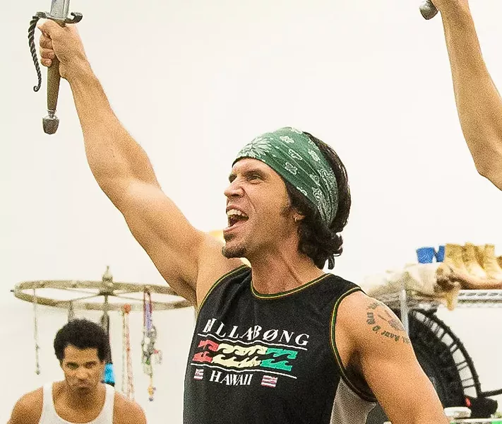 Brandon O'Neill in rehearsal for Aladdin.