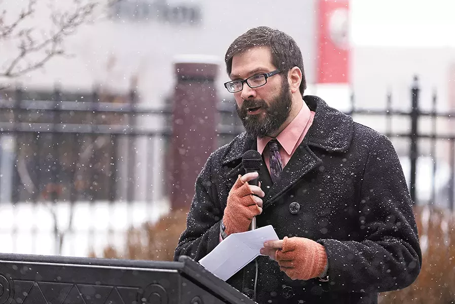 CHAS clinic physicians assistant Bill Bomberger at last week's memorial. - YOUNG KWAK