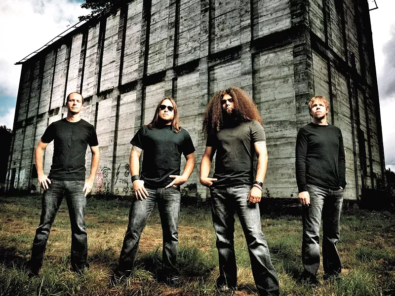Coheed and Cambria (L to R): Chris Pennie, Travis Stever, Claudio Sanchez, Mic Todd