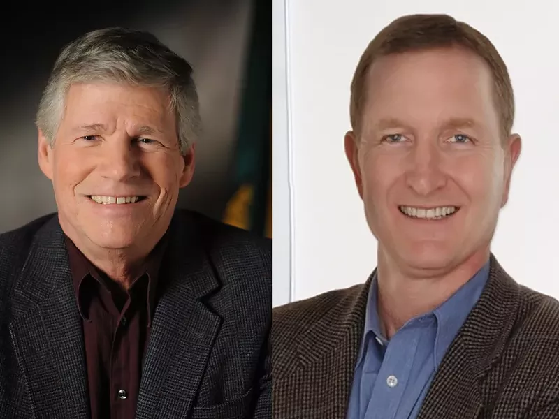 Dennis Dellwo, left, and Jeff Holy, right