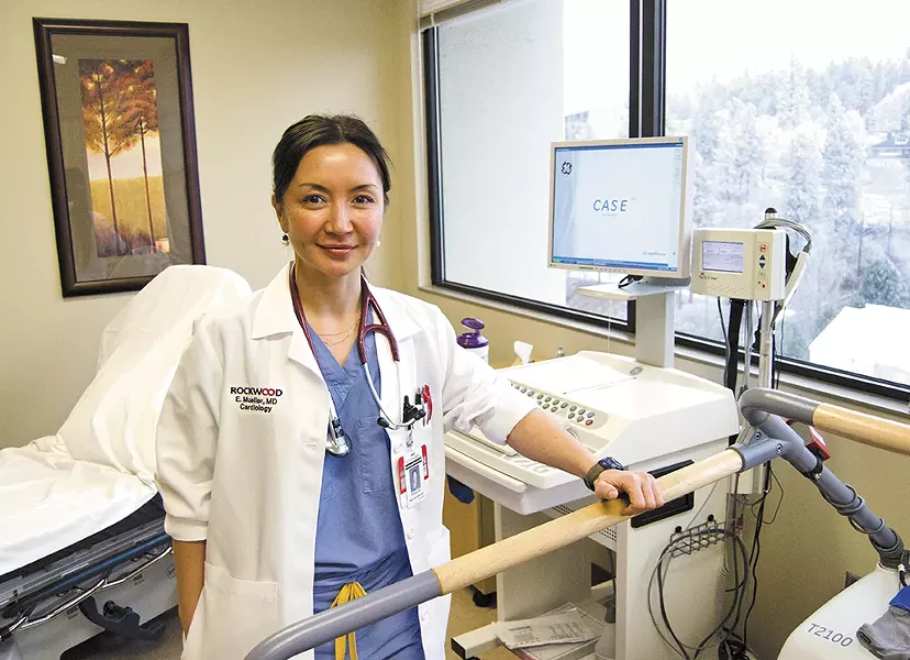 Dr. Enkhtuyaa "Ellie" Mueller, a cardiologist with Rockwood Clinic, uses "stress testing" to help diagnose cardiovascular disease. - JACOB JONES