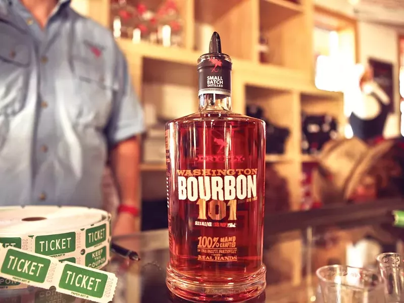 Dry Fly’s new $65 bourbon, and the select few who got to taste it on Friday night. - JORDAN BEAUCHAMP