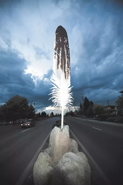 Eagle Feather on Northwest Boulevard is a constant reminder of the importance of public art in the Lake City.