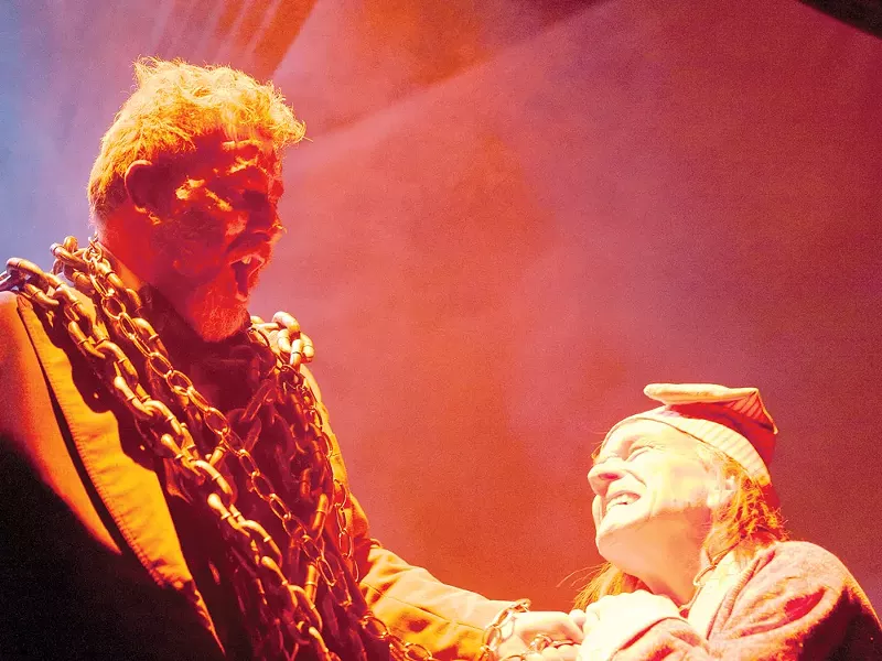 Ebenezer Scrooge pleads with Marley’s Ghost in A Christmas Carol. - MIKE MCCALL