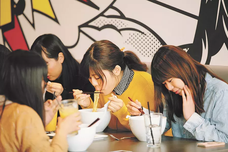 Enjoying ramen at Nudo. - MATT MILLS MCKNIGHT