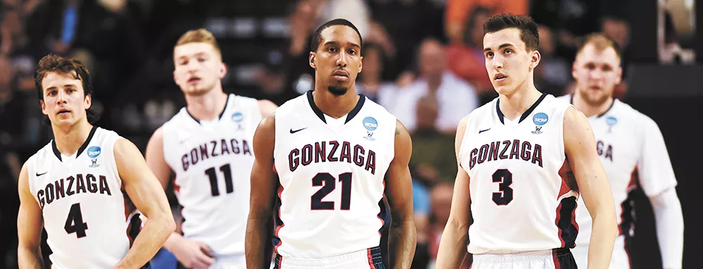 (From left) Kevin Pangos, Domantas Sabonis, Eric McClellan, Kyle Dranginis and Przemek Karnowski in Seattle. - RAJAH BOSE PHOTO
