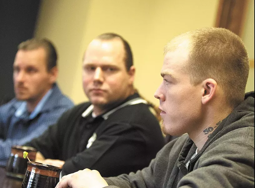 FROM LEFT: Robert Larson, Paul Statler and Tyler Gassman are fighting for damages under Washington's Wrongful Conviction Compensation Act. - YOUNG KWAK