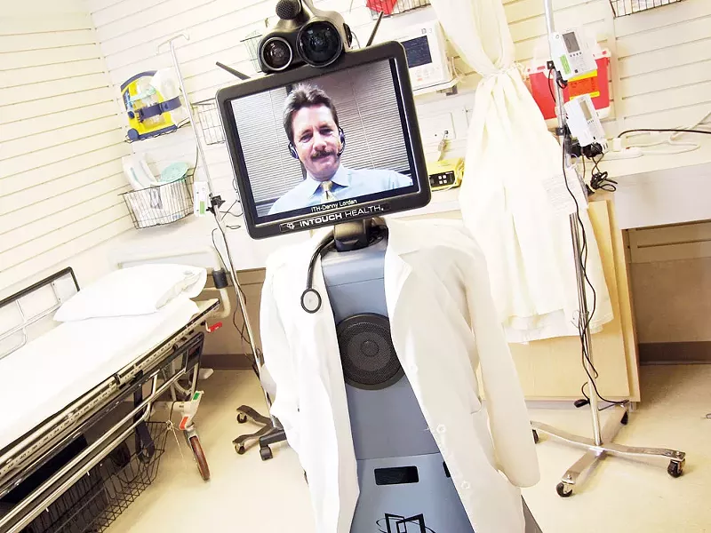 Hawkeye - the InTouch Health RP-7i remote presence machine - operated by InTouch Health regional account manager Denny Lordan. - YOUNG KWAK
