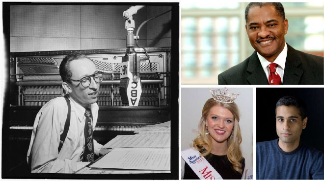 Clockwise from left: Buddy Weed, one of the musicians featured in the Blindfold Tests Collection released by U of I; WSU President Elson S. Floyd; speaker Siddharth Kara, coming to GU; and Miss Spokane Kailee Dunn, a senior at EWU. - LIBRARY OF CONGRESS/WSU/ROCKY CASTENADA PHOTOGRAPHY