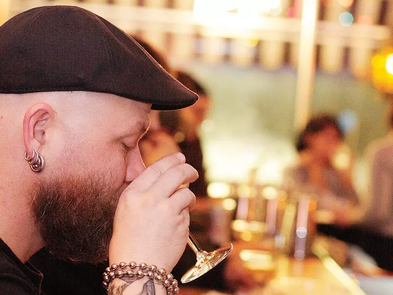 Jason Anderson sips at Bon Bon - Y