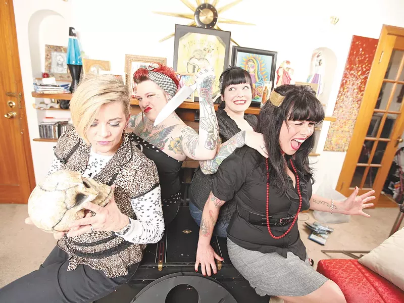 Just another dat at the office with the Scream Sirens: (left to right) Jen Adkins-Grossman, Stephanie Goldsmith, Joselle Stumph, and Chandra Vitellaro - YOUNG KWAK