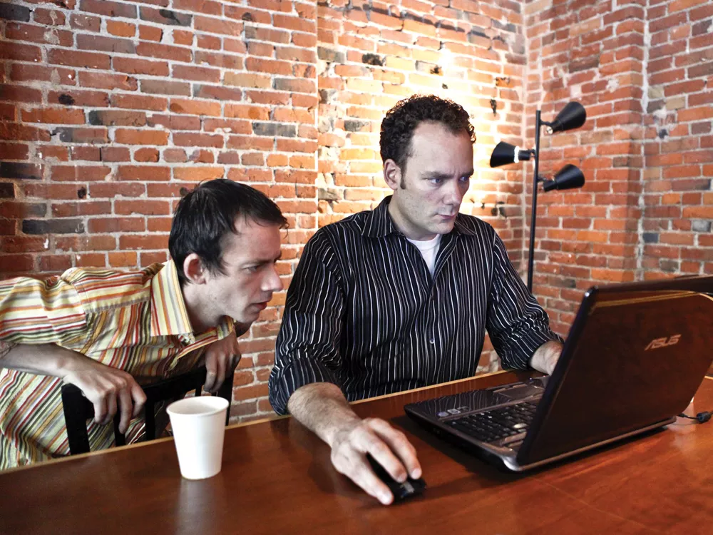 Mark Simonds (right, with Jimmy Keesee) is looking for a 'good place to work, network, and be creative.' - JORDAN BEAUCHAMP