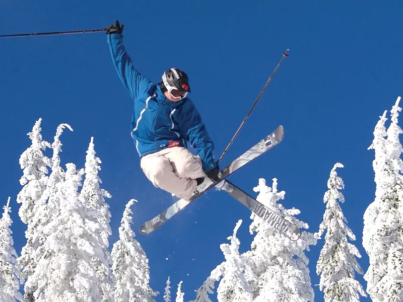 Matt Gillis doing what he loves in the air above Schweitzer.