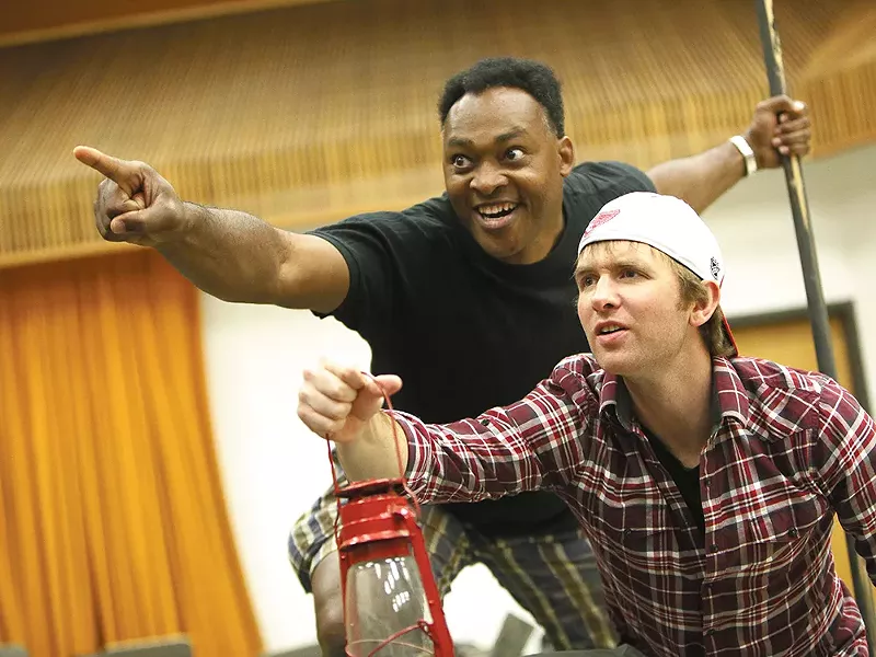 Max Demers, who plays Huckleberry Finn (right), and Terence Kelley, as Jim. - YOUNG KWAK