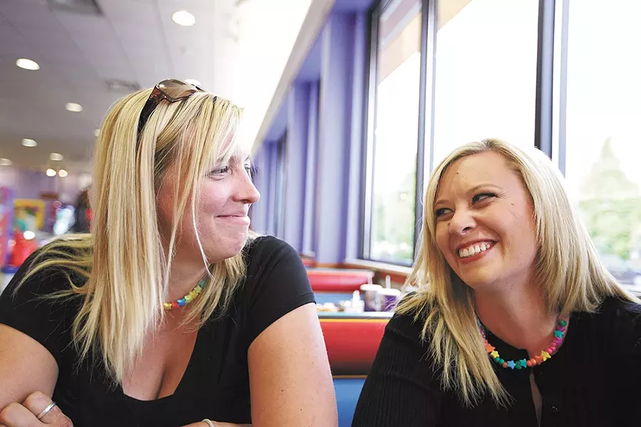 Melissa Moe, right, and her partner Jessica Cochran. Moe was wounded after gunman Dean Mellberg shot her at Fairchild Air Force Base on June 20, 1994. - YOUNG KWAK